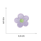 lilac and sage pastel macaron flower embroidered stick-on patch