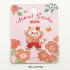 floral dress cat garden embroidered stick-on patch