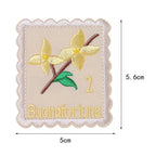 yellow forsythia buonafortuna floral postage stamp embroidered stick-on patch