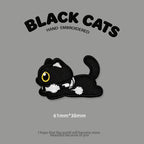 Scarf-Wearing Black Cat Patches (Stick-On) - CheerCove