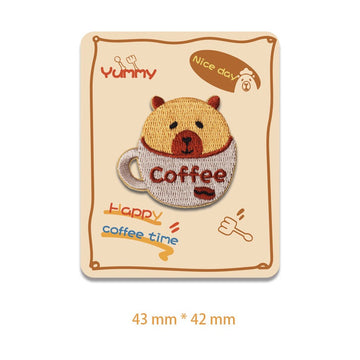 Happy Capybara Coffee Time Embroidered Patches - Multiple Designs Available - CheerCove