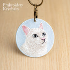 Cute Double-Sided Embroidered Cat Charms