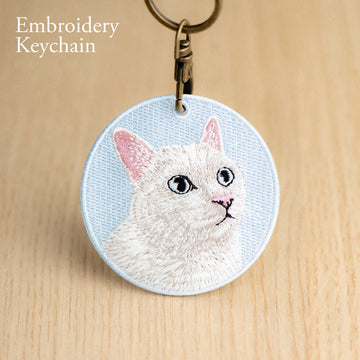 Cute Double-Sided Embroidered Cat Charms