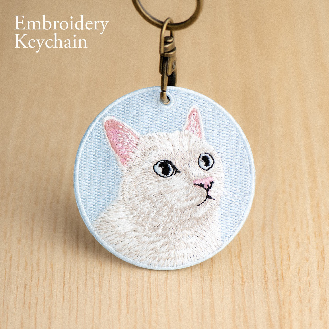 Cute Double-Sided Embroidered Cat Charms