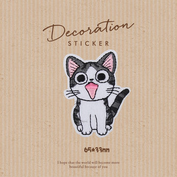 Cheese-Loving Cat Patches (Iron-On)