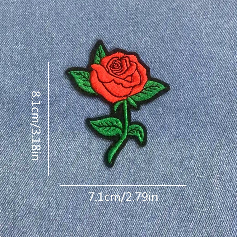 Red Rose Patches (Iron-On)