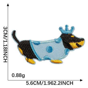 Crowned Wiener Dog Embroidered Patches - Multiple Designs Available - CheerCove