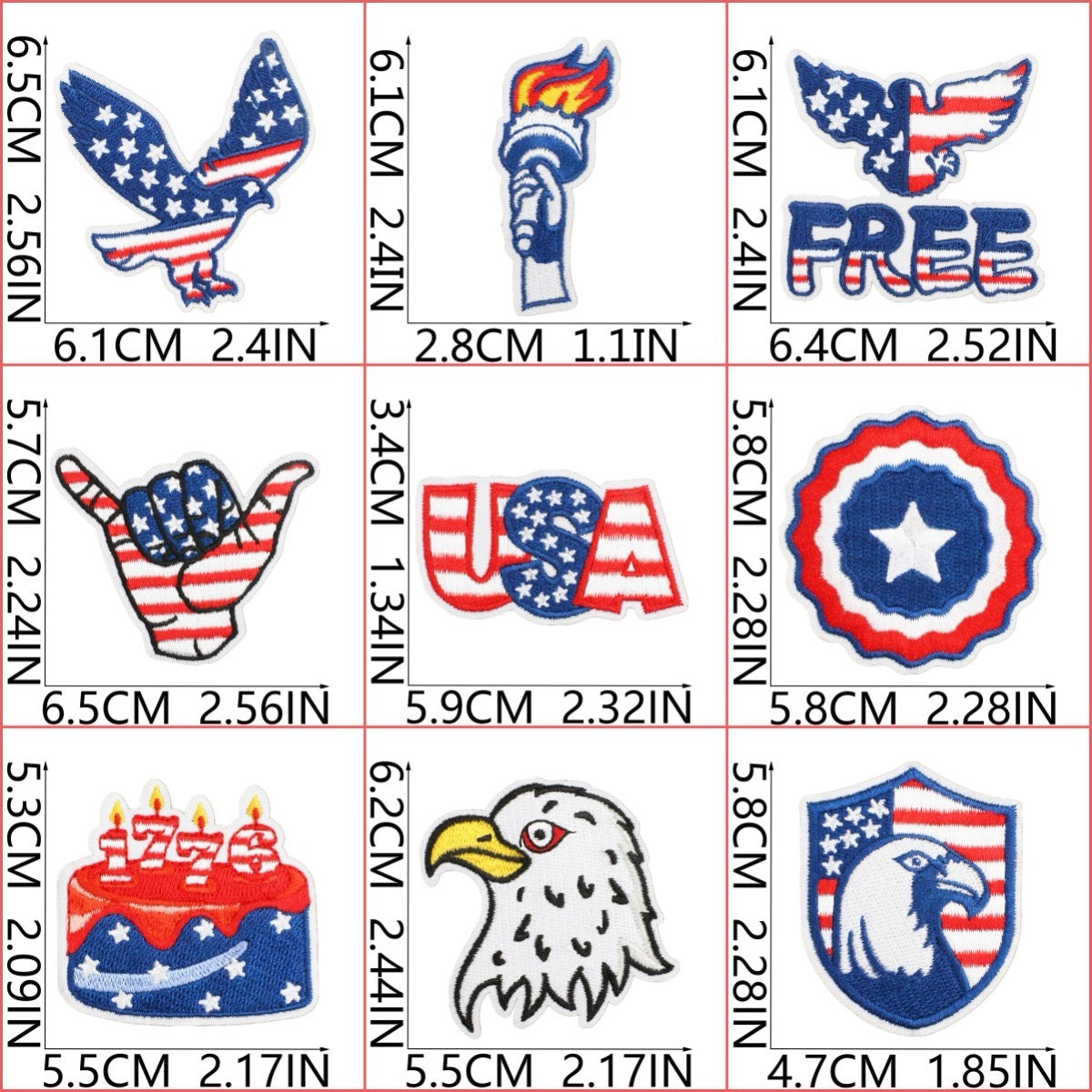 American Memorial Day ② Patches (Iron-On)