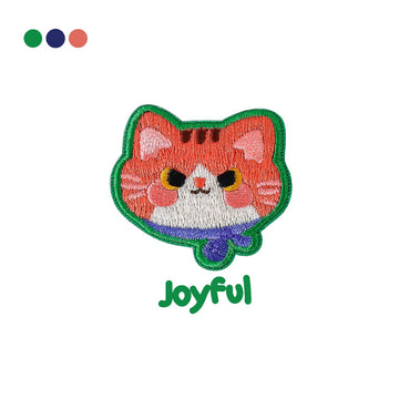 joyful calico cat kawaii embroidered stick-on patch