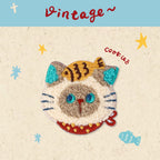taiyaki siamese cat chenille embroidered stick-on patch