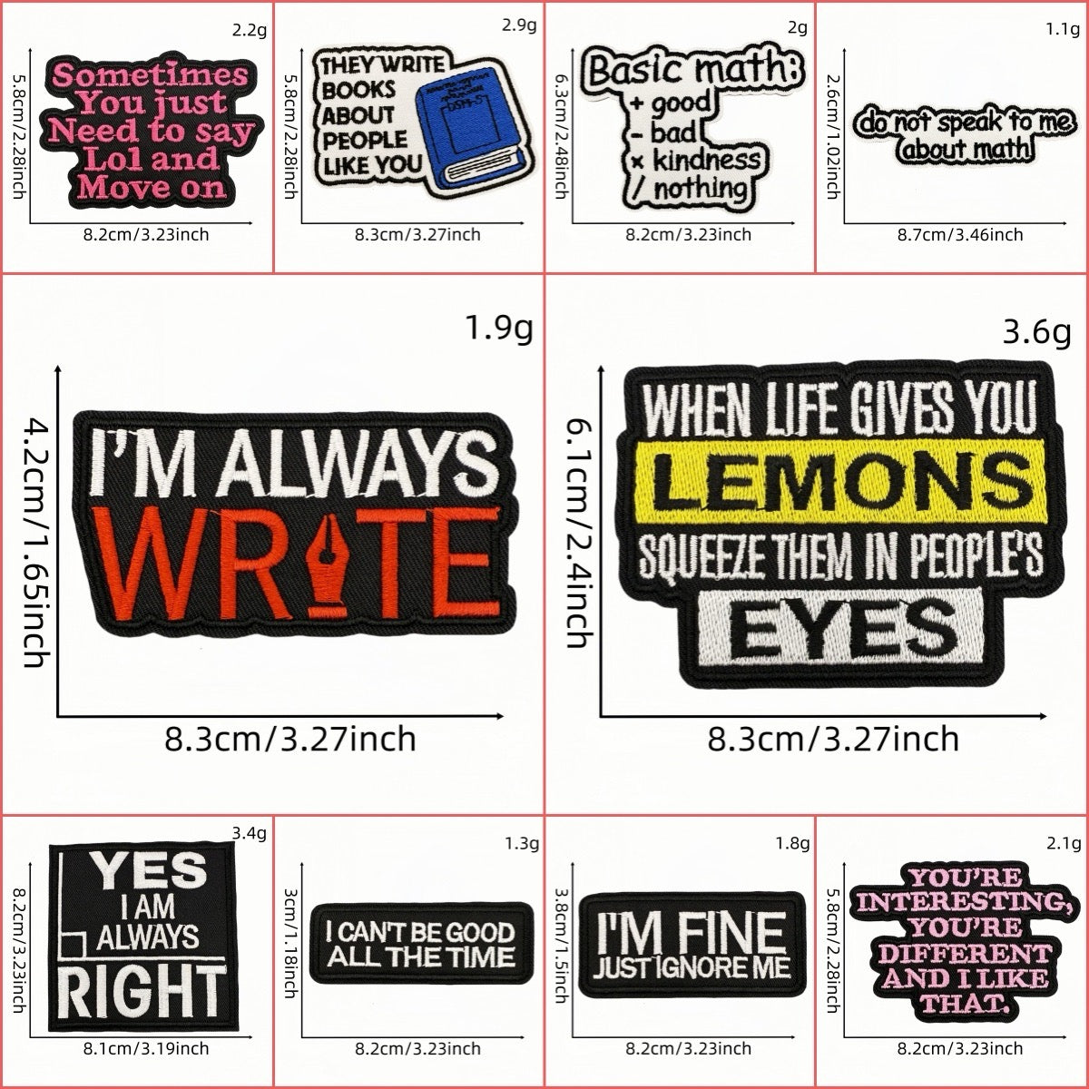 Dark & Gothic Phrases ② Patches (Iron-On)