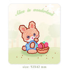 bunny with flower basket alice rabbit embroidered stick-on patch