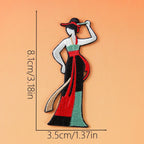 elegant dancing lady ancient chinese hanfu embroidered stick-on patch