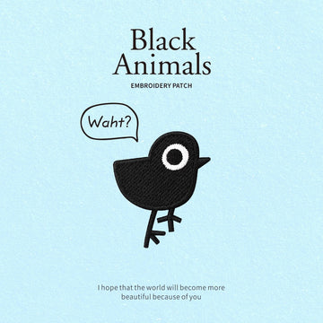 Black Animals Embroidered Patches - Multiple Designs Available - CheerCove