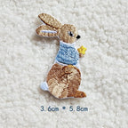 bunny floating with a golden star embroidered stick-on patch