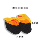 sea urchin gunkan embroidered stick-on patch with yellow uni and black nori