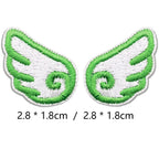 fresh mint mini angel wings embroidered stick-on patch