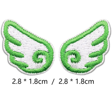 fresh mint mini angel wings embroidered stick-on patch