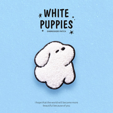 White Dog Patches(Stick-On)