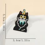 party cat in tuxedo whimsical dapper embroidered stick-on patch