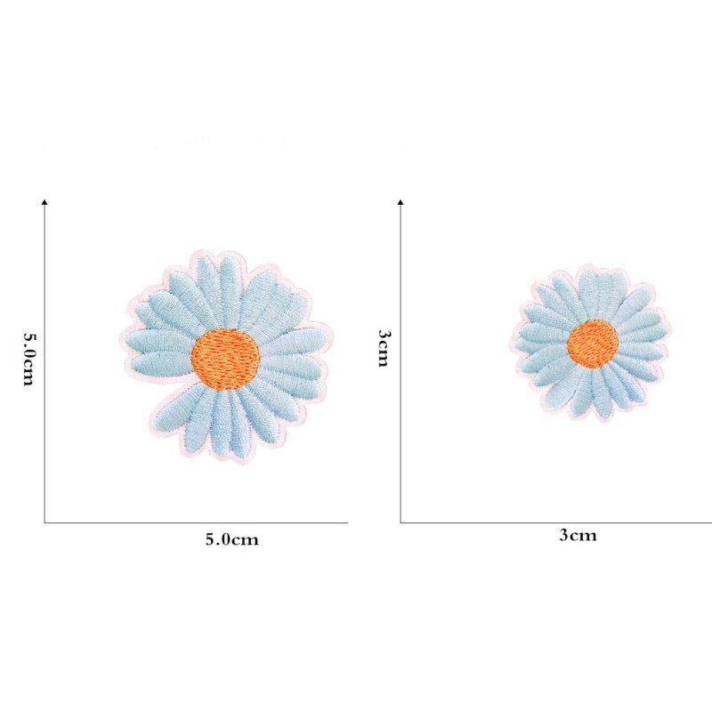 Multicolor Daisy Embroidered Patches - Multiple Designs Available - CheerCove