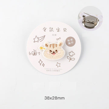 Embroidered Pins of Hamster