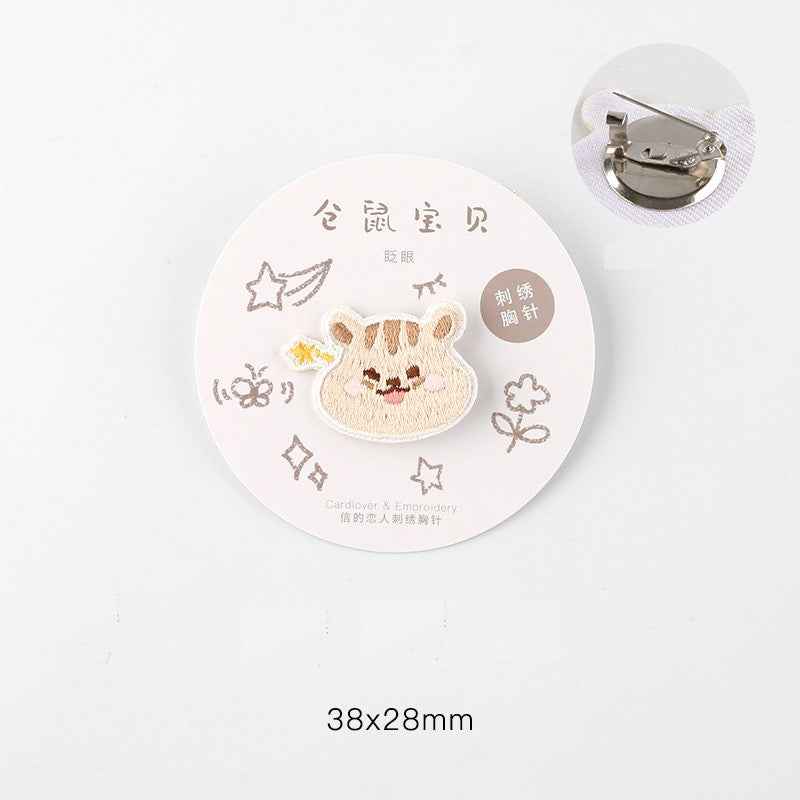 Embroidered Pins of Hamster