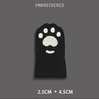 black cat paw embroidered stick-on patch