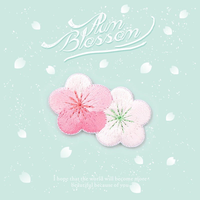 Oriental Plum Blossom Embroidered Patches - Multiple Designs Available - CheerCove