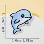 diving dolphin kawaii embroidered stick-on patch