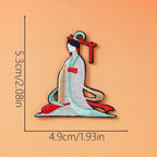 sitting fairy with flute ancient chinese hanfu embroidered stick-on patch