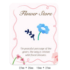 navy fern and cornflower blue whimsical flora embroidered stick-on patch