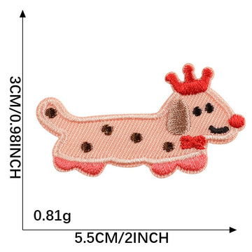 Crowned Wiener Dog Embroidered Patches - Multiple Designs Available - CheerCove