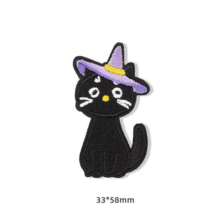 Hooded Black Cat Patches (Stick-On) - CheerCove