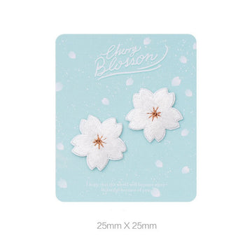 Blush & White Cherry Blossom Patches (Iron-On)