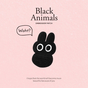 Black Animals Embroidered Patches - Multiple Designs Available - CheerCove