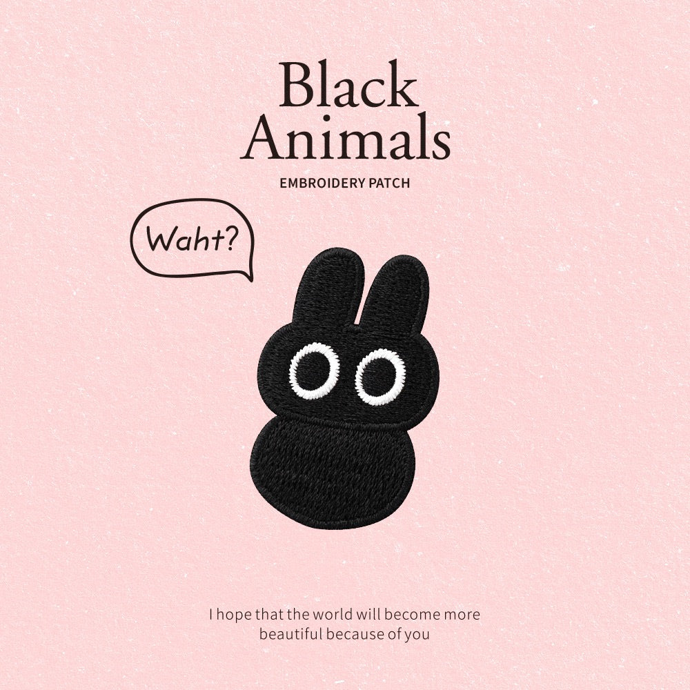 Black Animals Embroidered Patches - Multiple Designs Available - CheerCove