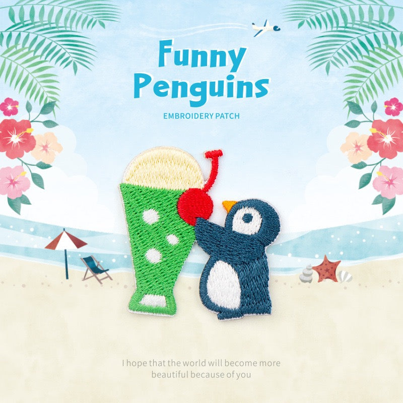 Funny Penguins Embroidered Patches - Multiple Designs Available - CheerCove