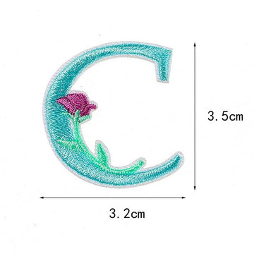 Flower and Alphabet Embroidered Patches - CheerCove