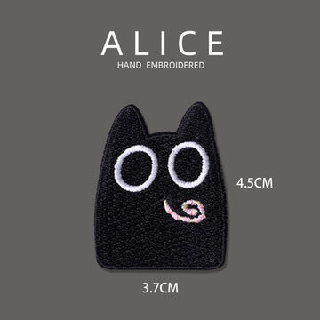 Big-Eyed Black Cat Patches(Stick-On)