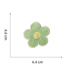 matcha and butter pastel macaron flower embroidered stick-on patch