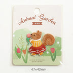 tulip squirrel garden embroidered stick-on patch
