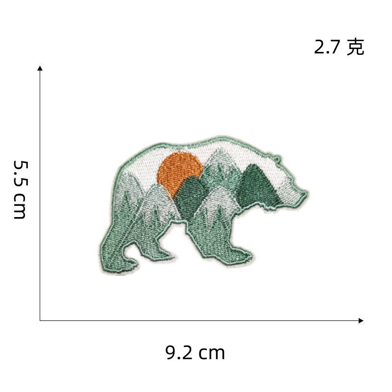 Outdoor Adventure Bears Patches (Iron-On)