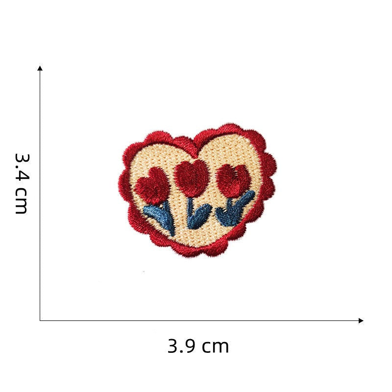 Assorted Heart Embroidered Patches - Multiple Designs Available - CheerCove