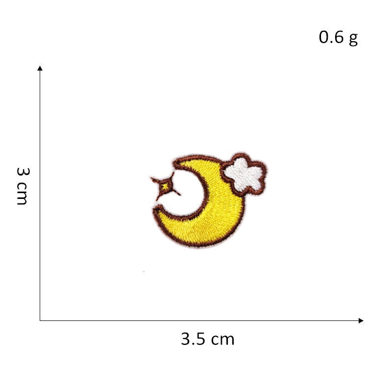 Moon with Clouds Planet Embroidered Patches - Multiple Designs Available - CheerCove