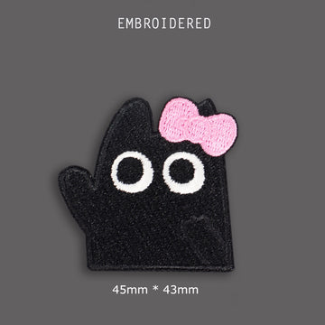 Black Cat with Pink Patches(Stick-On)