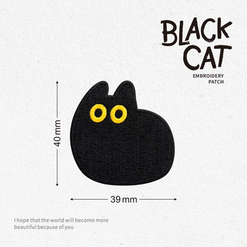 Black Cat Embroidered Patches - Multiple Designs Available - CheerCove