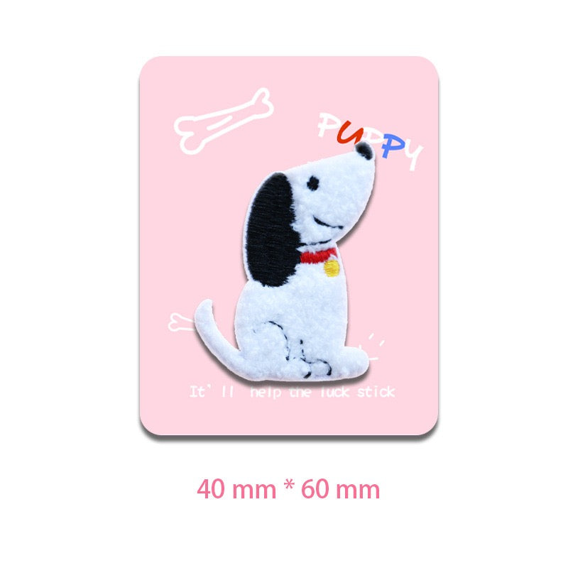 White Pet Dog Embroidered Patches - Multiple Designs Available - CheerCove