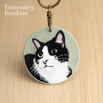 Cute Double-Sided Embroidered Cat Charms