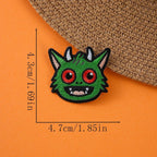 grinning green monster halloween embroidered stick-on patch